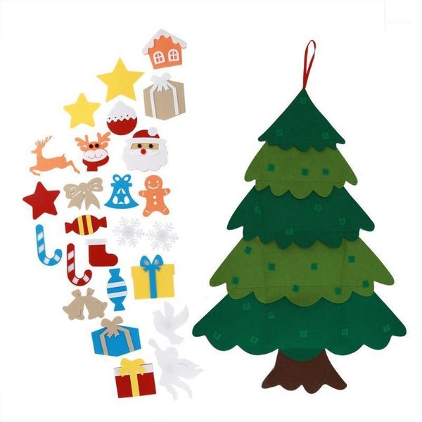 

christmas decorations felt tree for kids diy ornaments children's handmade gift happy year 2021