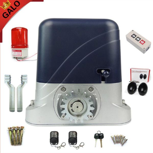 

500kg gear drive sliding gate opener/electric motors dc 24v with 2 remote control 1 pocell flashing lamp optional fingerprint access
