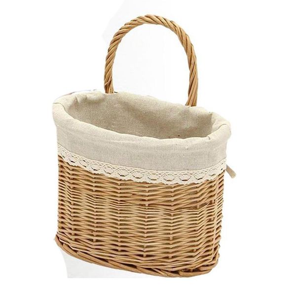 

storage baskets ad55 hanging basket handmade weave wicker organizer picnic bread fruit basket, wall for home with handle