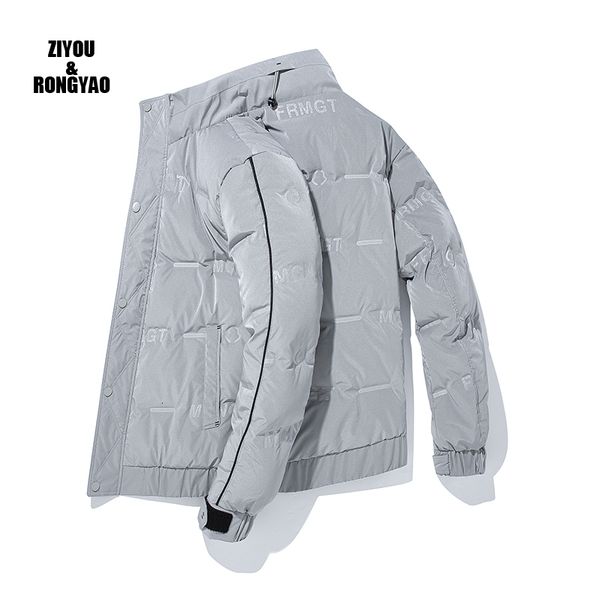 

80% white duck down padded winter warm jacket men fashion new hooded windbreaker thermal outwear thicken zipper coats 8xl, Black