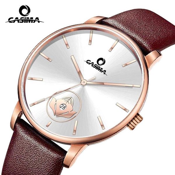 

wristwatches casima women watches ladies fashion waterproof casual dress leather clock relogio feminino, Slivery;brown