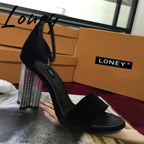 

sandals prowow 2021 fashion women's shoes thick with leather, Black