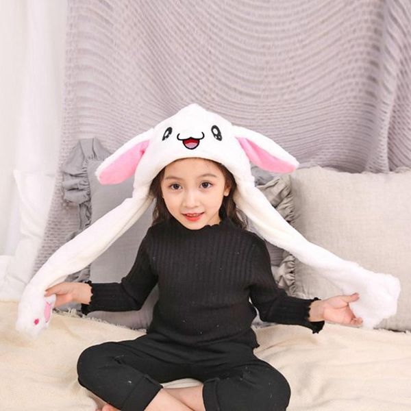 

caps & hats cute cartoon hat plush moving ear head dress beanie earflap kid funny toy birthday christmas gift, Yellow