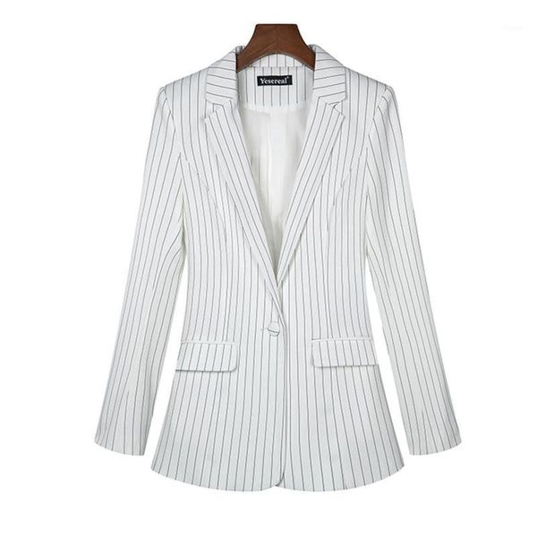 

women's suits & blazers office business lady suit fashion blazer long sleeve slim one button coatjacket casual plus size 6xl 7xl, White;black