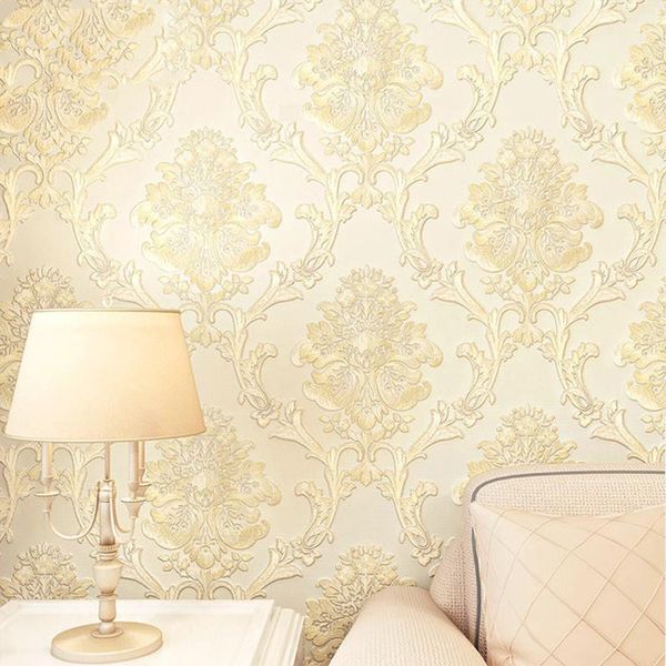 

wallpapers 5 color brief style pastoral floral classic straw design beige wall paper roll for office home decor