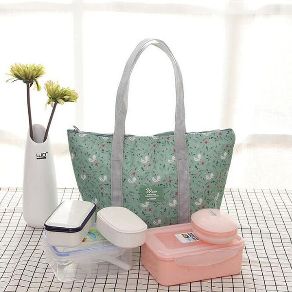 

lunch bag for women flower plant design travel fruit organizer tote insulation and cold preservation school box bags storage