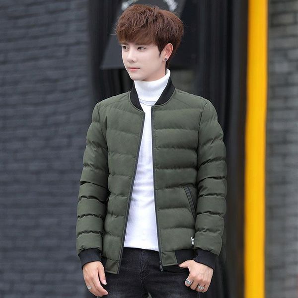 

men's down & parkas cotton-padded clothes young short winter style korean-style slim fit warm feather, Black