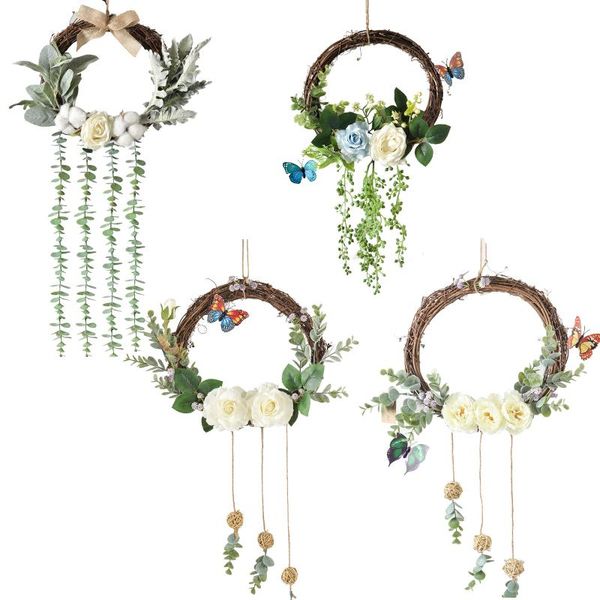 

decorations for home rattan wreath diy hanging garland decor wedding artificial flowers