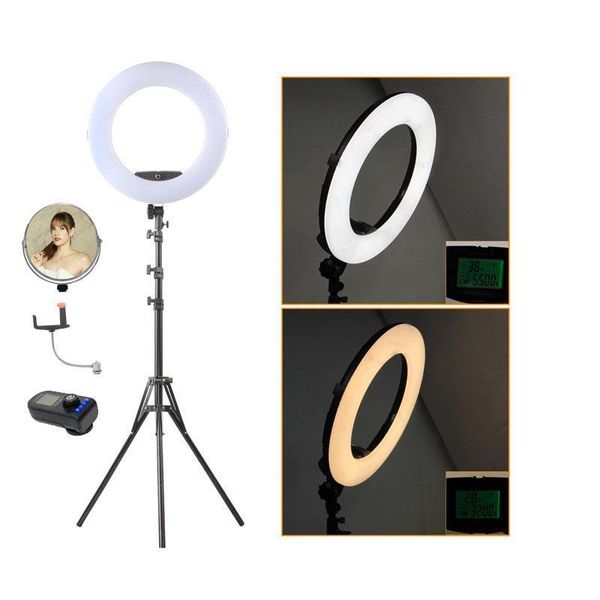 

original yidoblo movie film studio broadcast ring lamp +2m stand+ bag led light video makeup dimmable flash heads