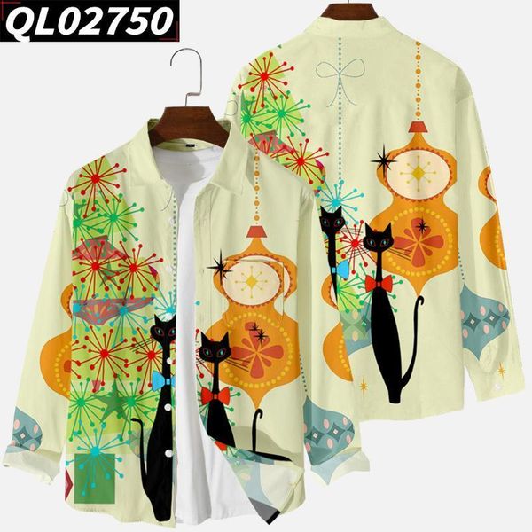 

men's casual shirts spring autumn long sleeved shirt male turn-down collar button down christmas blouse, White;black