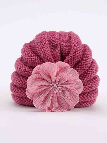 

baby flower decor knitted hat she, Yellow