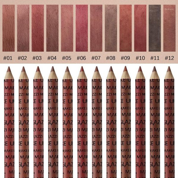 

12pcs wood lipliner lady charming lipstick waterproof lasting soft lip contour pencil professional lips cosmetic tool1