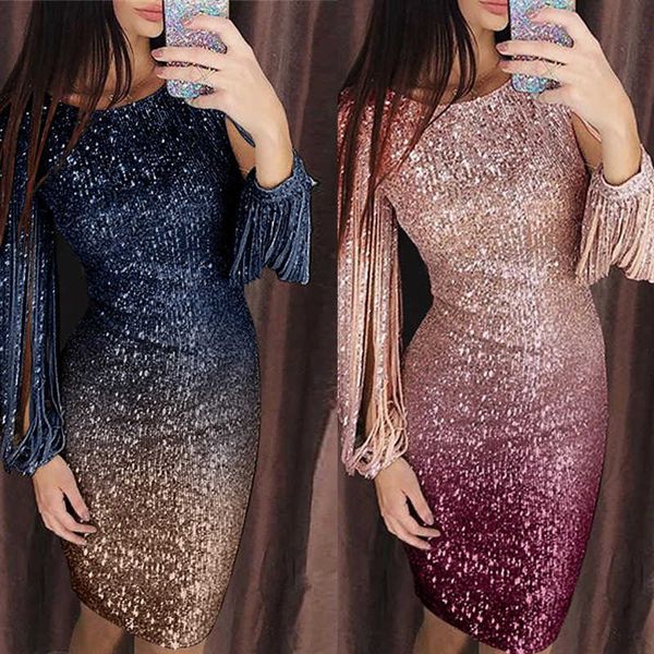 

luxury party evening dress women's drs round neck slim pencil skirt, Black