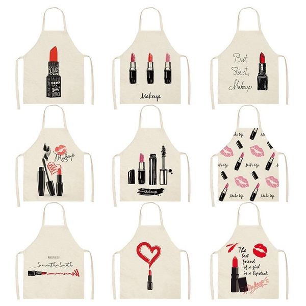 

aprons lipstick and nail polish pattern for home kitchen goods women apron hairdresser kids