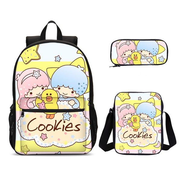 

backpack 3pcs little twins star 2021 school bags set for girls kids backpacks fashion shoulder bag children cute bookbags satchel