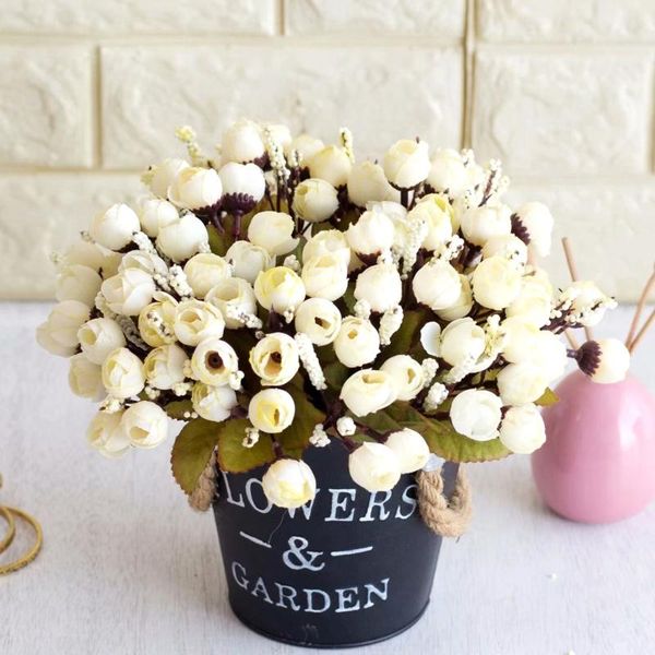 

heads 1 bouquet artificial fake flower mini rose bud for diy baby shower wedding event party home handcraft decor decorative flowers & wreat