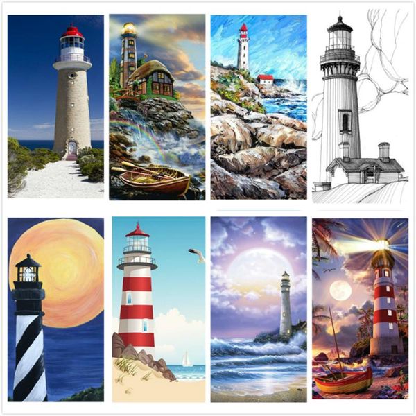 

diamond painting full square/round scenery lighthouse mosaic embroidery rhinestone picture home decoration