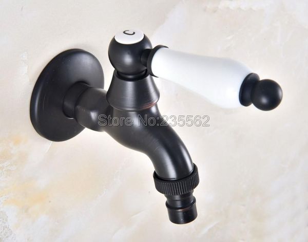

bathroom sink faucets black oil rubbed brass wall mount washing machine taps mop pool tap outdoor garden cold water faucet lav3421