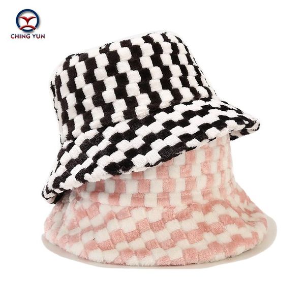 

wide brim hats hat autumn and winter fine check plush keeps warm fisherman men women thicken the outdoors travel windproof, Blue;gray