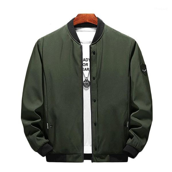 

men's jackets 2021 jacket men bomber fashion coat spring and autumn regular thin solid color stand collar male outwear plus size m-4xl, Black;brown