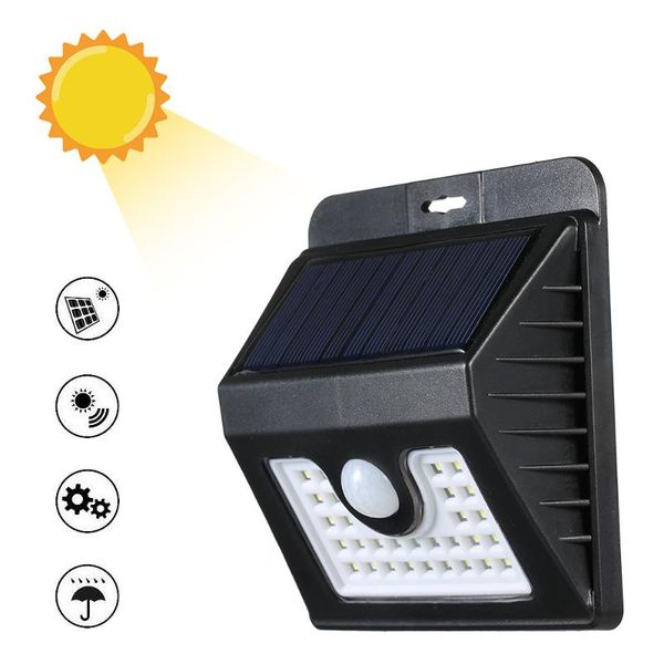 

outdoor wall lamps 1 pcs led solar power pir motion sensor light garden lamp waterproof 30 leds