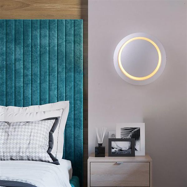 

wall lamp 360 degree rotation adjustable bedside lights white black creative modern aisle round