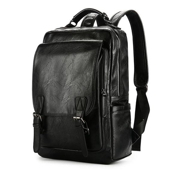 

backpack men women thicken leather large backpacks school bags teenagers boy girl college bookbag lapwaterproof travel