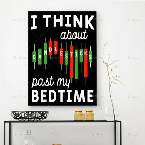 

paintings trading candlesticks inspirational quotes posters print modern home decor stock wall art canvas painting for living room