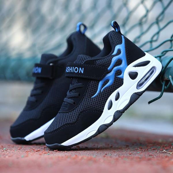 

breathable mesh kids sports shoes 2021 air cushion boys sneakers lightweight girls running athletic & outdoor, Black
