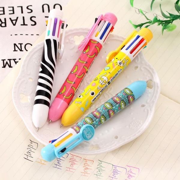 

color ink 0.5mm refill ballpoint pen cute fruits ballpen stationery office accessories school supplies pens, Blue;orange