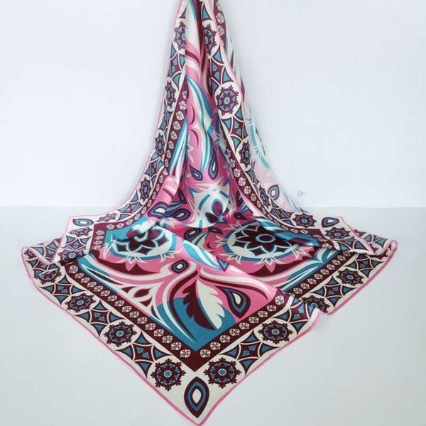

scarves 100% silk square 90cm*90cm fashion scarf women for shawls ladies, Blue;gray