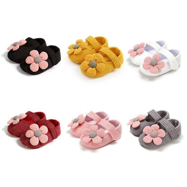 

baby girl spring shoes born princess flowers flat slip-on pink crib first walkers casual toddler infant wedding