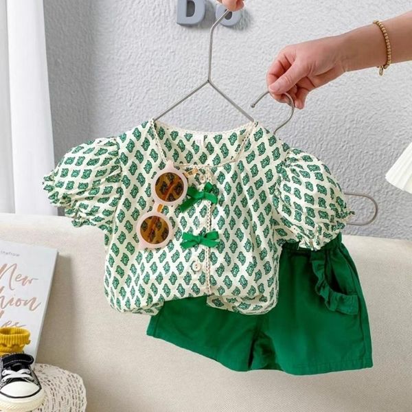 

clothes kids girls outfits 2021 summer clothing sets green fashion toddler, White