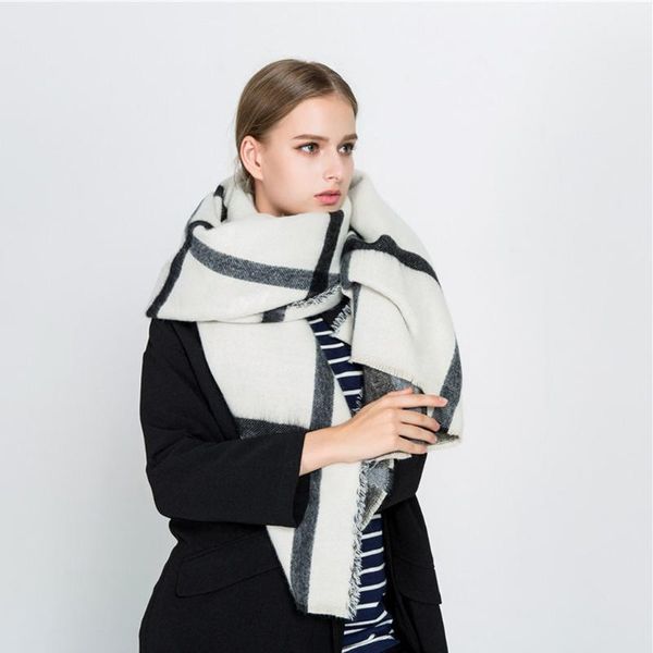 

women's winter warmer scarves streetwear style thick scarf fashion for ladies comfortable women, Blue;gray