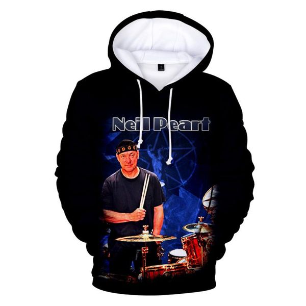 

men's hoodies & sweatshirts neil peart cool internet celebrity fashion harajuku clothes tracksuit print men women pullover 3d, Black
