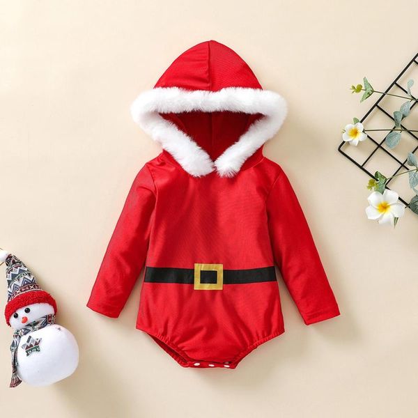 

rompers 0-24m baby christmas hooded romper cartoon long sleeve fur bodysuit autumn loose festival for boys girls, Blue