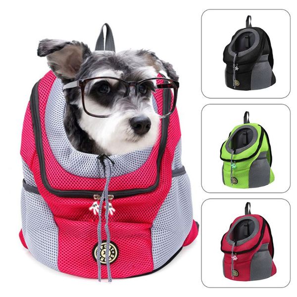

out double shoulder portable travel backpack outdoor pet dog carrier bag front mesh head car seat covers