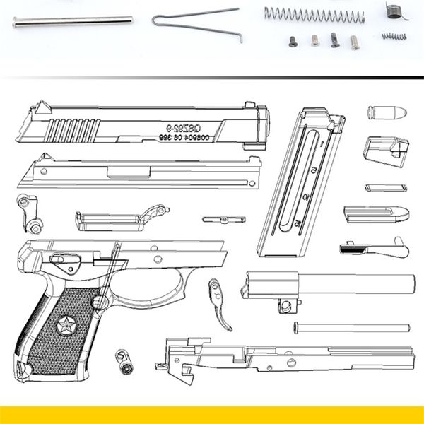 

581: 2.05 training 92 model metal boy toy simulation alloy gun can be thrown, disassembled and not fired