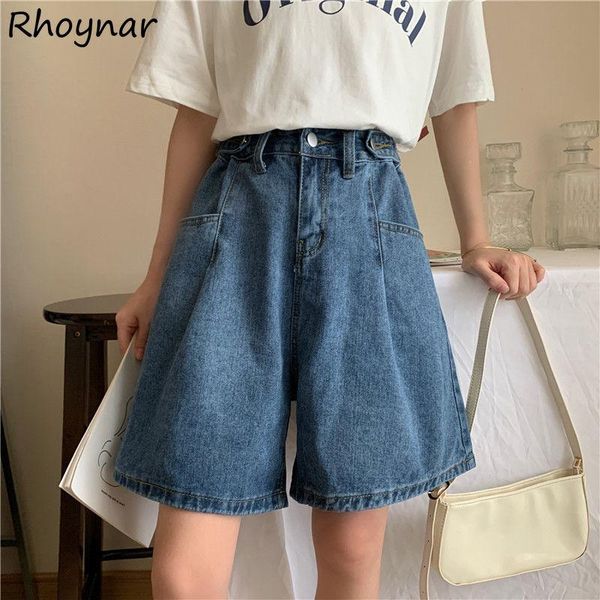 

women's shorts women plus size baggy denim s-5xl simple high waist summer selling minimalist korean version students retro, White;black