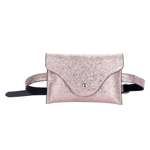 

waist bags girls design color women sequins shoulder bag zipper chest fanny pack adjustable belt portable 4