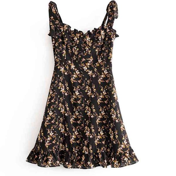 

summer stretchable mini dress v-neck female casual black floral print clothes size l 210524, Black;gray