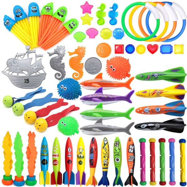 

toy diving swimming treasure hunting diving torpedo ring set toys