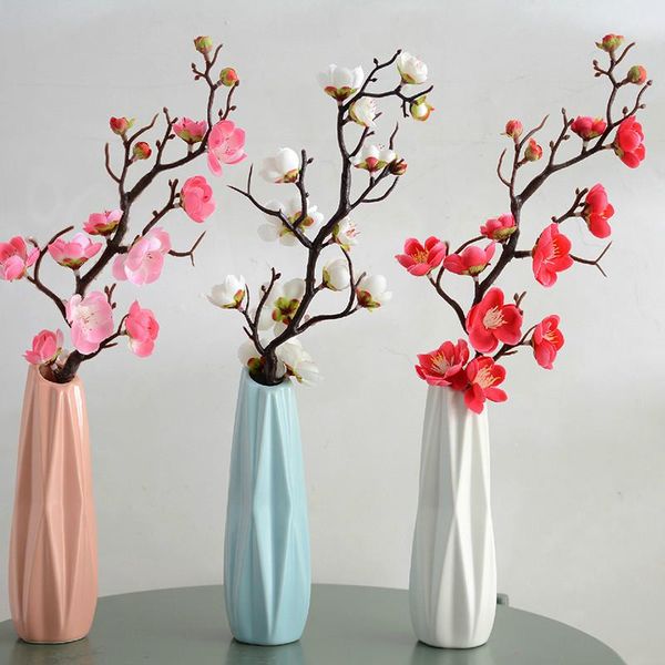 

artificial cherry blossoms fake decorative flower flores sakura tree branches home table living room decor diy wedding flowers & wreaths