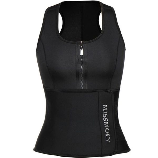 

women's shapers women waist trainer workout slimming sweat vest belt body shaper neoprene sauna plus size shapewear corset weight loss, Black;white