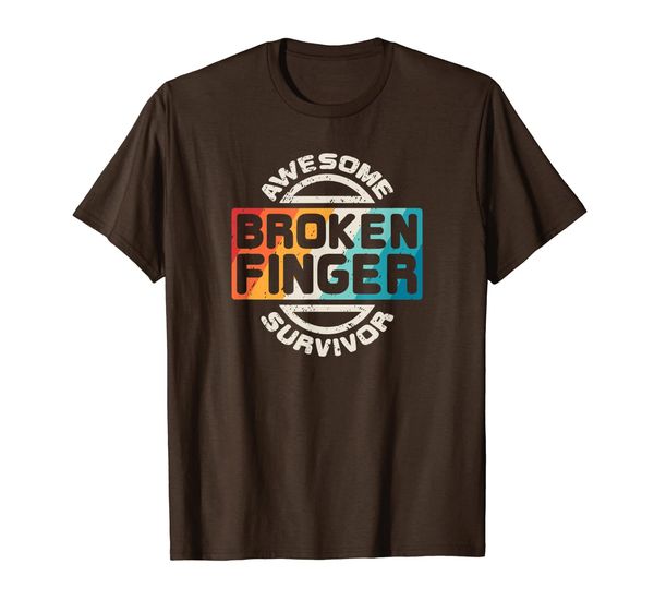 

broken finger t shirt get well soon retro gift, White;black