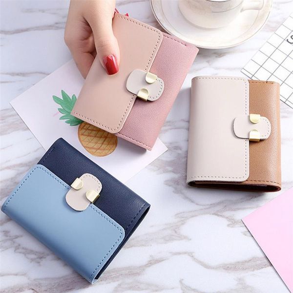 

coin purses purse women simple retro hasp short wallet card holders handbag pocket note compartment bags, Red;black