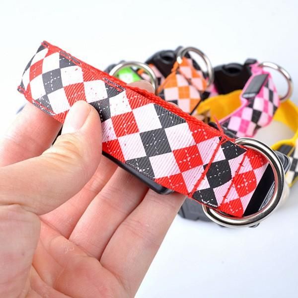 

dog collars & leashes nylon lights collar light-emitting led pet cat rhombus pattern