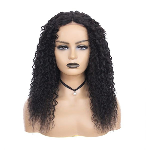 

costume accessories middle part lace wig synthetic wigs for women 18 inch medium long kinky jerry curly hair for black women natural looking, Silver