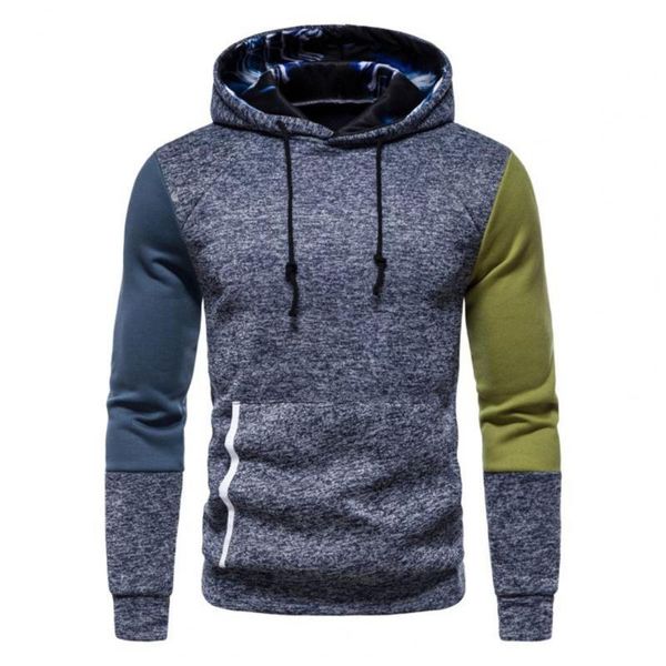 

men's hoodies & sweatshirts hoodie patchwork contrast colors hooded casual sweatshirt creative personality oversize sportswear for autu, Black