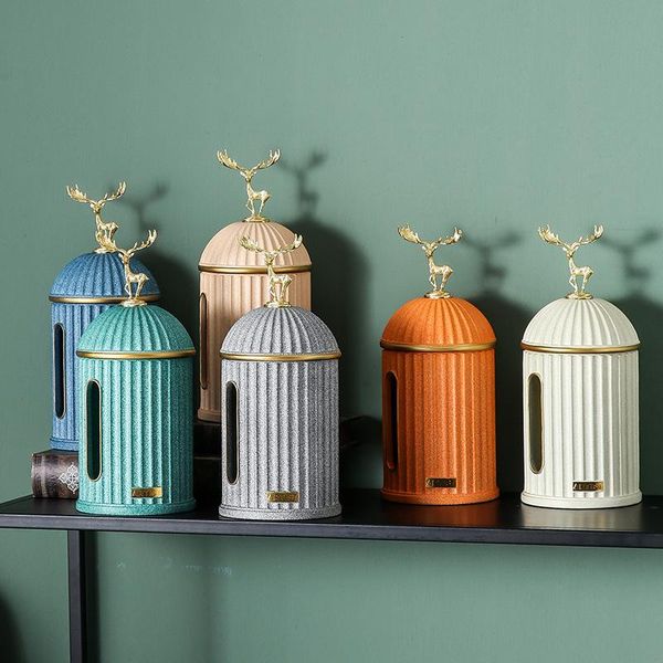 

high-end tissue box with metal deer creative light luxury paper boxes & napkins